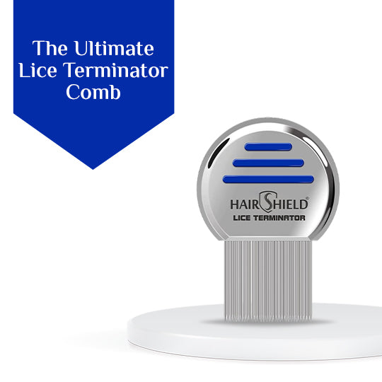 Hairshield Lice Terminator Comb | Professional Stainless Steel | Louse & Nit Comb for Head | Micro-Groove Teeth | Original, Effortless & Ergonomic