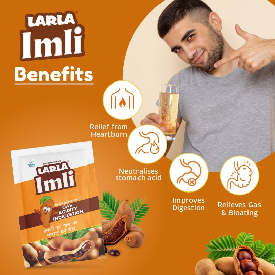 Larla Imli Antacid Sachets | Instant Relief from Acidity, Gas, Heartburn &amp; Indigestion | Ayurvedic Formula | 30 Sachets (5g Each)