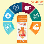 Load image into Gallery viewer, VitalFit D3 Suspension | Essential Calcium &amp; Vitamin D Support for Bone Health &amp; Immune System | Useful in Osteoporosis &amp; Fractures | 200ml Liquid(Pack of 2)
