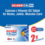 Load image into Gallery viewer, Diclowin CAL500 | Daily Dose Tablet of 500mg Calcium &amp; 500IU Vitamin D3 | Promotes Strong Bones, Teeth, Muscles &amp; Boosts Immunity | 30 Tablets (Pack of 2)
