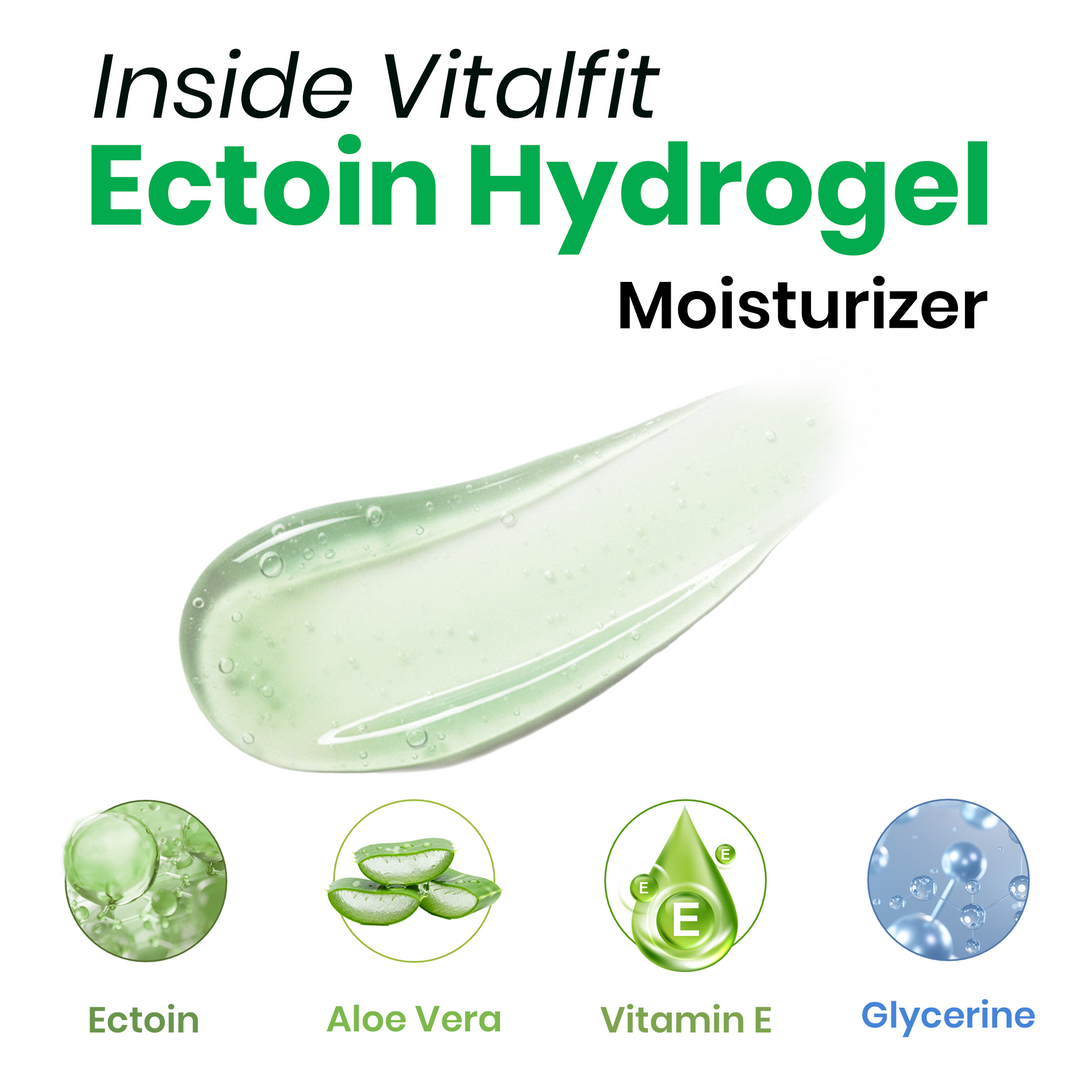 Ectoin HydroGel Moisturizer | Lightweight Hydrating Gel for Sensitive & Dry Skin | With Aloe Vera, Vitamin E & Glycerine | Strengthens Skin Barrier | Non-Sticky | 75ml