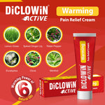 Load image into Gallery viewer, Diclowin Active Warming Pain Relief Cream | Fast-Acting Muscle &amp; Joint Pain Relief | Non- Greasy, Soothing Warmth for Sprains, Stiffness, and Aches | Compact &amp; Travel-Friendly | 30g (Pack of 2)
