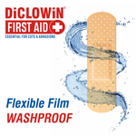 Load image into Gallery viewer, DiCLOWiN Washproof Medicated Bandage | Antiseptic &amp; Hypoallergenic Plaster for Injury, Cuts, Wounds &amp; Abrasions | Flexible, Non-Staining &amp; Long Lasting | For Kids &amp; Adults | 100 Strips
