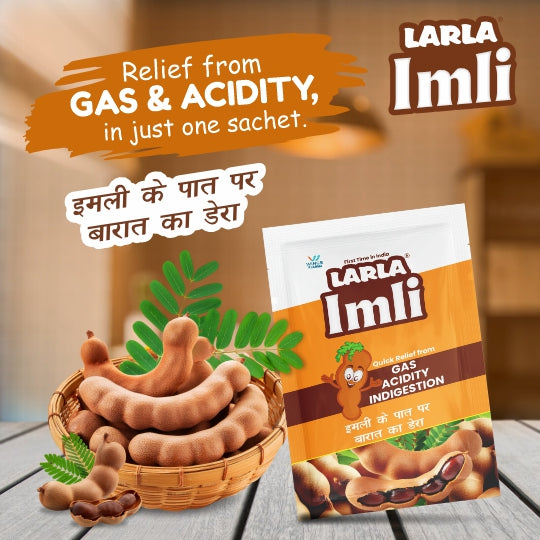 Larla Imli Antacid Sachets | Instant Relief from Acidity, Gas, Heartburn &amp; Indigestion | Ayurvedic Formula | 30 Sachets (5g Each)