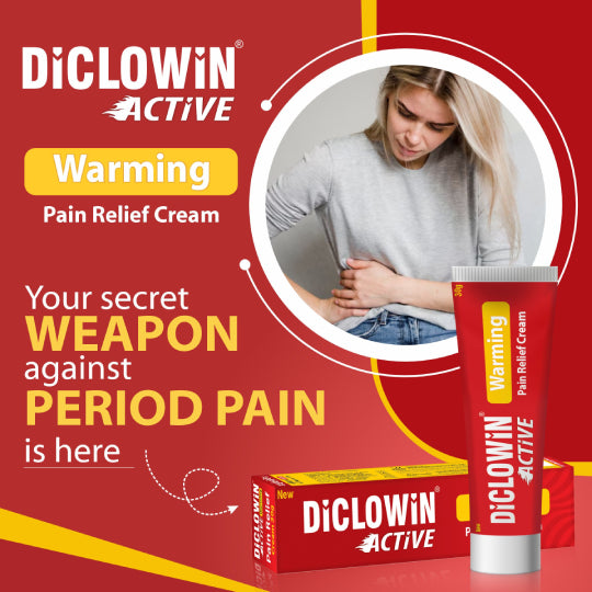 Diclowin Active Warming Pain Relief Cream | Fast-Acting Muscle &amp; Joint Pain Relief | Non- Greasy, Soothing Warmth for Sprains, Stiffness, and Aches | Compact &amp; Travel-Friendly | 30g (Pack of 2)