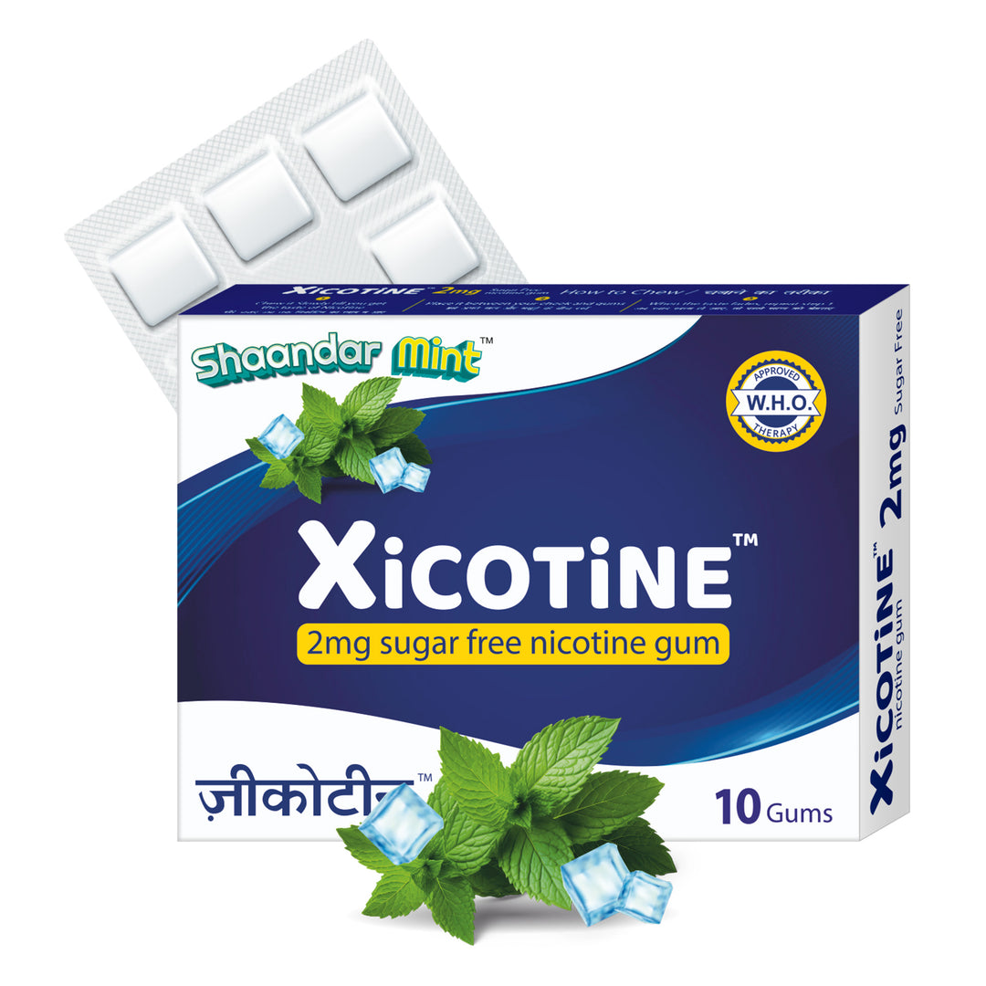 Nicotine 2mg Sugar Free Gum | ShaandarMint Flavour | Freedom from Smoking | Easy on Throat | WHO Approved | Shaandar mint