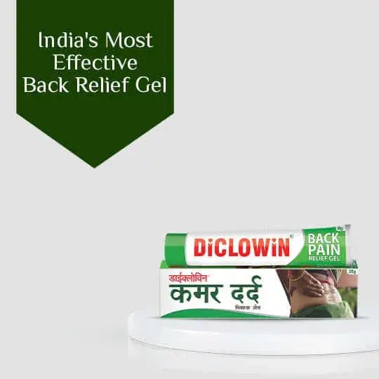 DiCLOWiN Back Pain Relief Gel (Pack of 2) | Quattro-formulation | Non-Staining, Non-Burning | Clincally Proven for Rapid Relief & Long Lasting Cooling Sensation