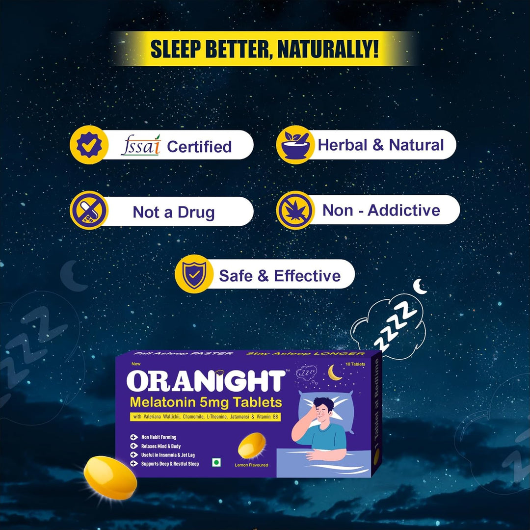 Melatonin 5mg Tablets | Natural Sleep Supplement with Valerian, L-Theanine & Vitamin B8 | Non-Habit Forming | Relieves Insomnia & Jet Lag | Pacof 3X10 Tabs