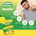 Load image into Gallery viewer, Larla Nimbu Sachets | Instant Relief from Acidity, Heartburn, Acid Reflux, Nausea, Gas, &amp; Bloating | Refreshing Lemon Flavor | Pack of 30 x 5g Sachets (30 Sachet, Lemon)
