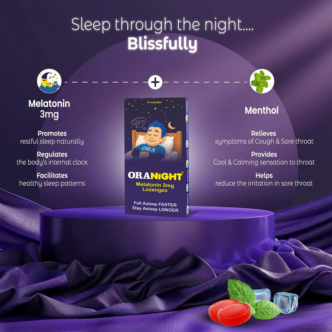 OraNight Lozenges with Melatonin 3mg, Eucalyptus & Menthol | Promotes Relaxation & Sleep | Fast Relief from Throat Irritation & Cough | Natural | Strawberry Flavor (Pack of 5)