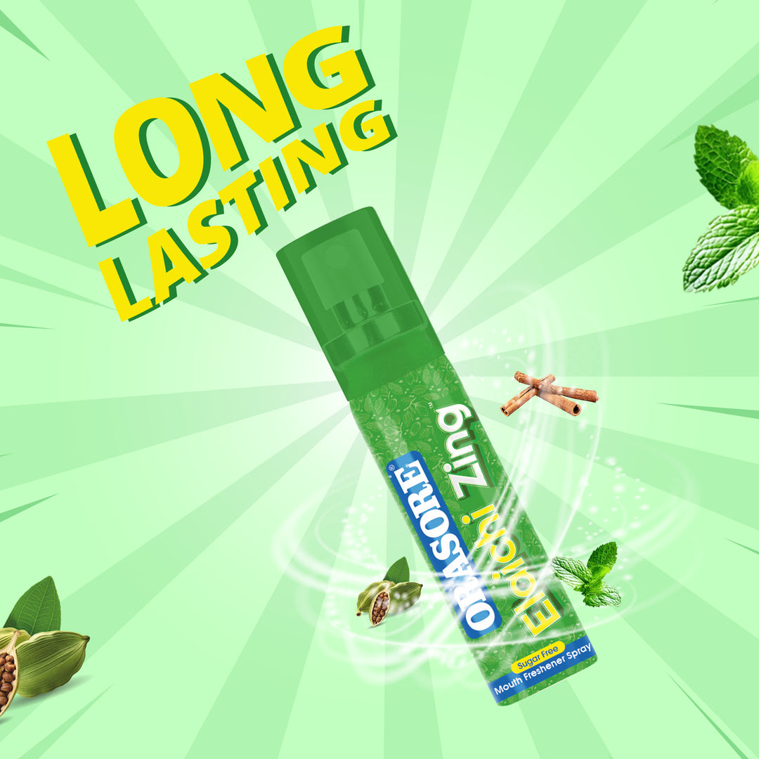 Orasore Elaichi Zing Mouth Freshener Spray | Alcohol-Free, Sugar-Free, 200+ Sprays | Instant Fresh Breath | Pocket Friendly Mouth Spray with Natural Ingredients (Pack of 2)