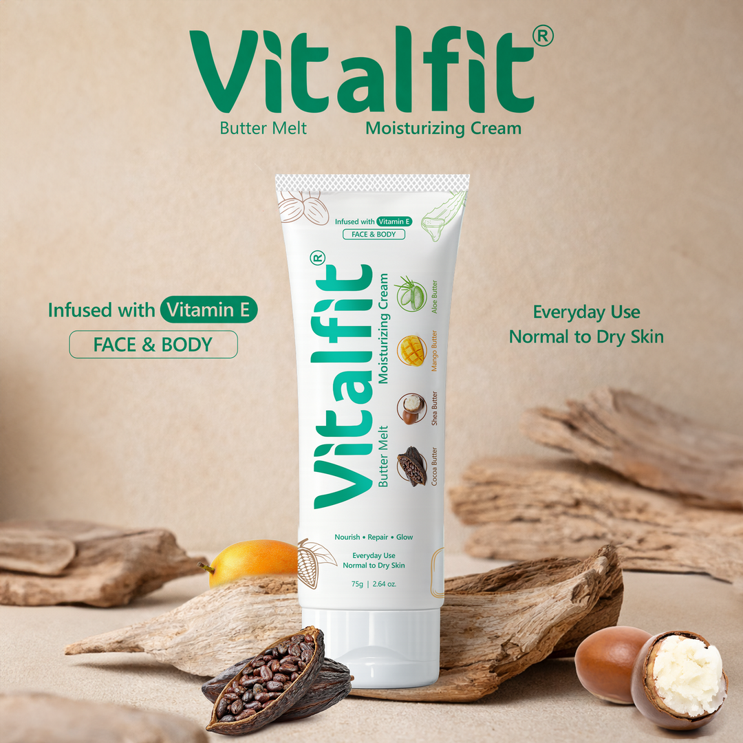 Butter Melt Moisturizing Cream with Vitamin E | Face & Body Cream with Cocoa, Shea, Mango & Aloe Butters | Deep Nourishing Moisturizer for Normal to Dry Skin | 75g