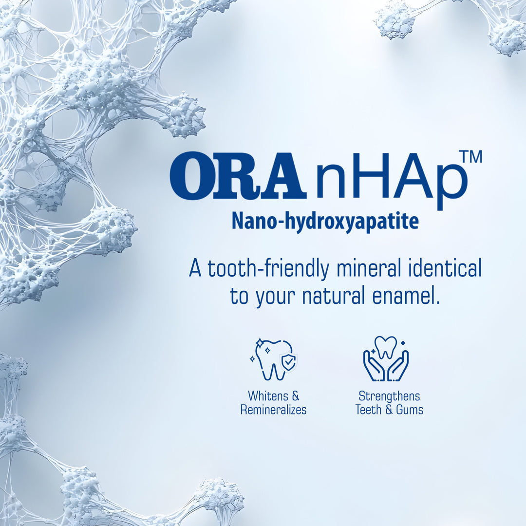 Orasore Whitening Toothpaste 120gm with nHAp | Peroxide-Free | Enamel Remineralizer | Natural Extracts to Reduce Sensitivity, Fight Cavities & Remove Gum Diseases