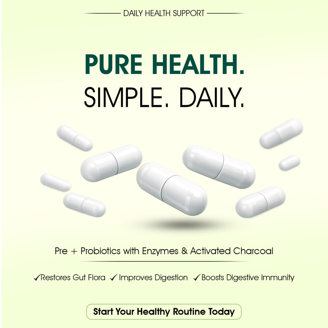 Larla Daily Digestive Capsules | Reduces Gas & Bloating | Pre + Probiotics with Enzymes & Activated Charcoal | Lactose Free Nutraceutical | Supports Digestion & Gut Health | 30 Veg Capsules