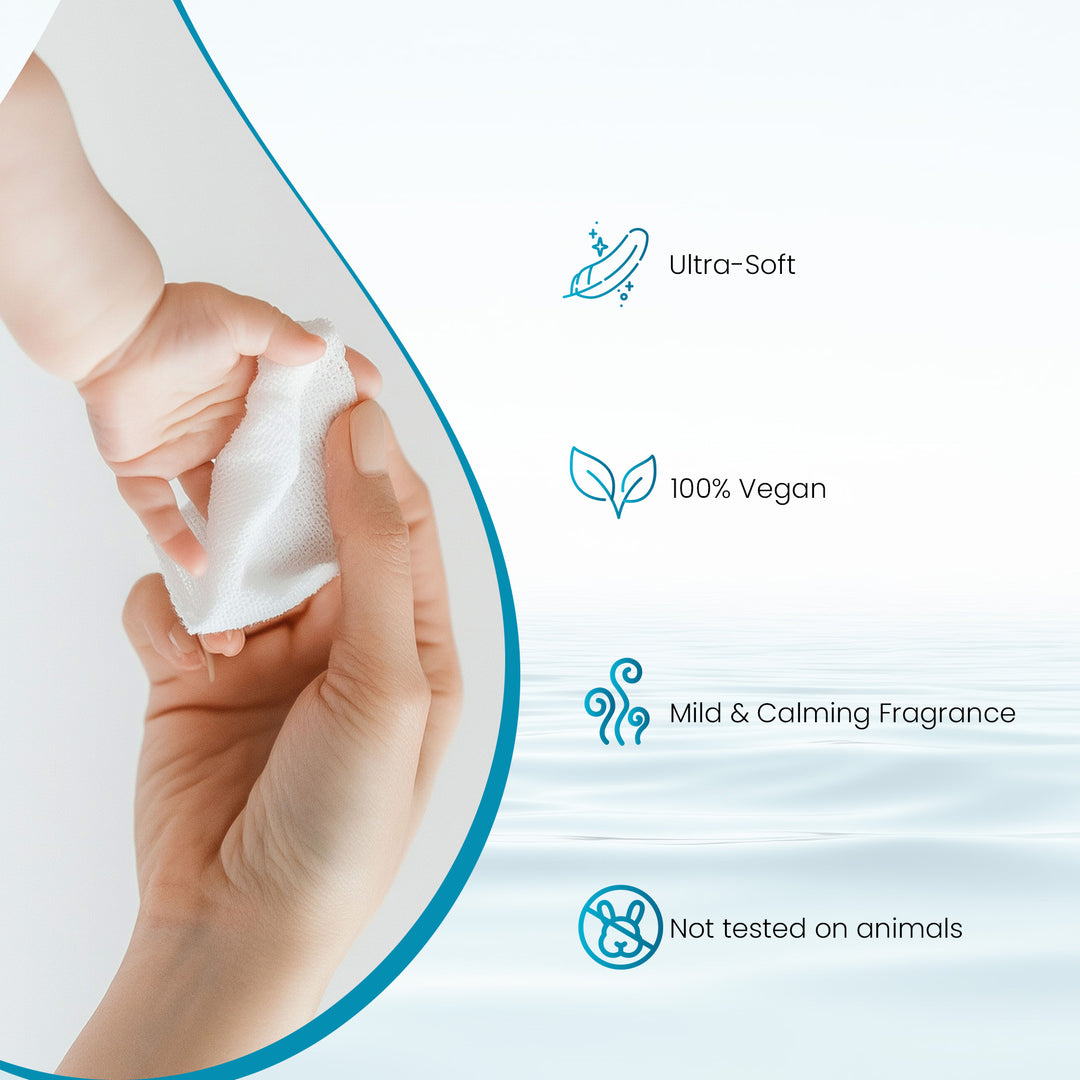 Handeez Baby Wipes with 99% Pure Water | Vitamin E & Aloe Vera | Unscented & Ultra Soft for Sensitive Skin | Free from Sulphates, Parabens & Alcohol 72 Count (Pack of 2)