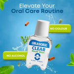Load image into Gallery viewer, Orasore Clear Mouthwash 100ml Kills Bad Breath &amp; Stops Tooth Decay | 100% Ayurvedic with 12 Ingredients including Miswak, Clove Oil, Tulsi | No Colors | No Alcohol | Suitable for Men, Women, Children (Pack of 2)
