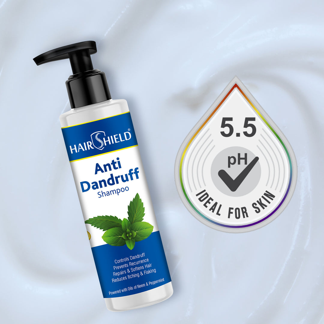 Hairshield Anti Dandruff Shampoo 100ml with Free 10ml Anti Dandruff Cream | Climbazole, ZPTO, Neem & Peppermint Formula | Prevents Recurrence, Hydrates & Conditions Hair | Powerful Duo for Men & Women