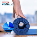 Load image into Gallery viewer, DiCLOWiN Yoga Mat | 6mm, Anti Slip, Extra Grip | Storage Strap Included | Exercise, Stretch, Rest &amp; Yoga For Men, Women, Children, Elderly
