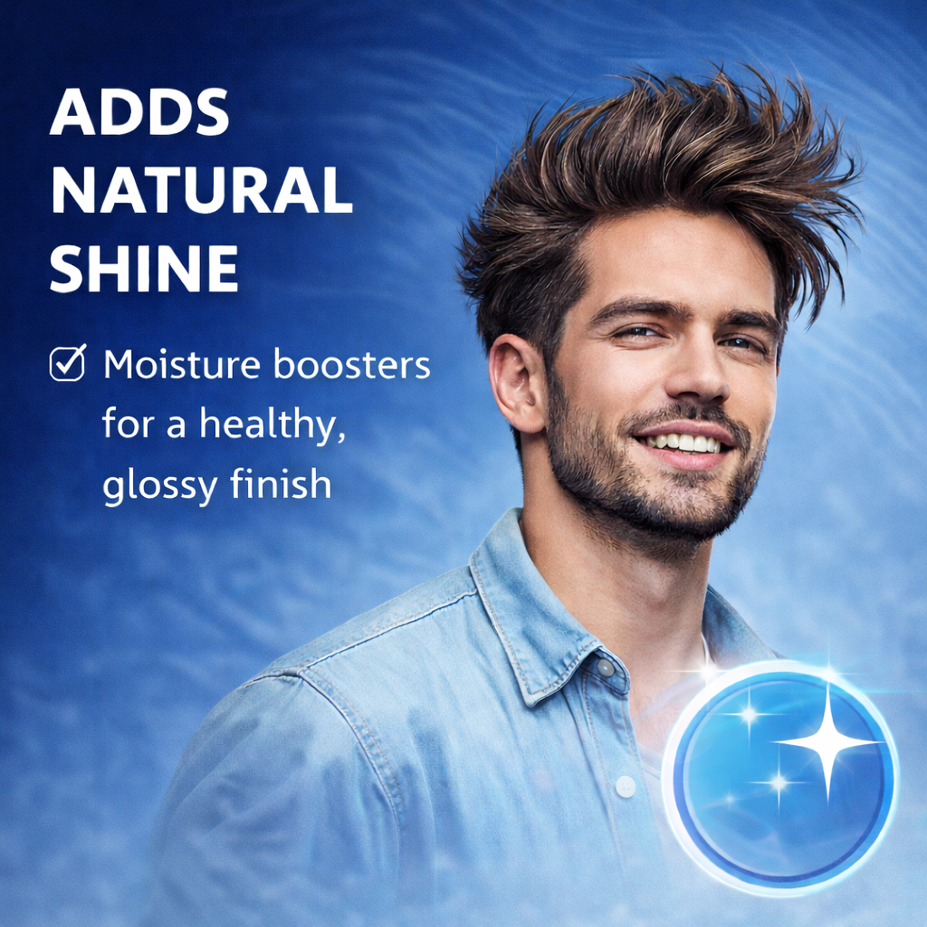 Hairshield Strong Hold Styling Gel for Men | 24Hr Control | Biotin & Caffeine Infused | No Flakes, Non-Sticky, Natural Shine | 50ml