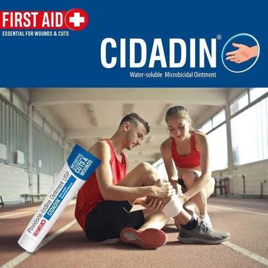 Cidadin 10g | Antiseptic, Anti Microbial Medicated Cream for Cuts, Scratches, Burns & Wounds | Clinically Proven & Worldwide Accepted Povidone-Iodine Formula | Essential First Aid Ointment(Pack of 10)