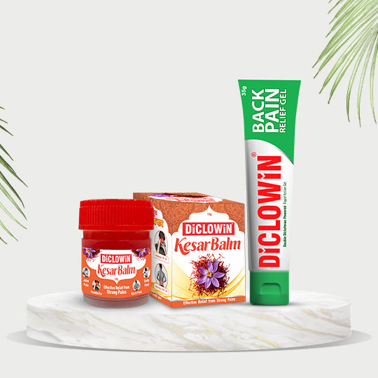 DiCLOWiN Kesar Balm & Back Pain Relief Gel Combo
