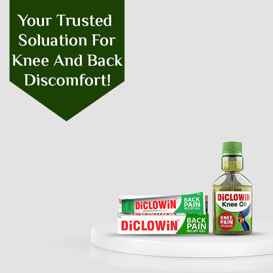 DiCLOWiN Knee Oil(60ml) & Back Pain Relief Gel Combo