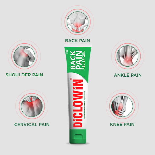 DiCLOWiN Knee Oil(60ml) & Back Pain Relief Gel Combo