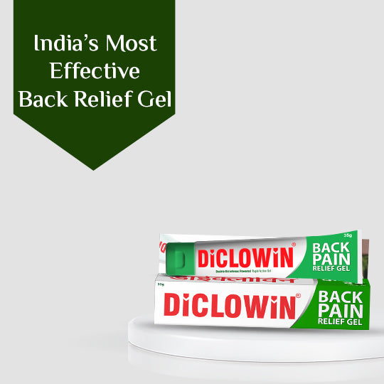 DiCLOWiN Back Pain Relief Gel (Pack of 2) | Quattro-formulation | Non-Staining, Non-Burning | Clincally Proven for Rapid Relief & Long Lasting Cooling Sensation