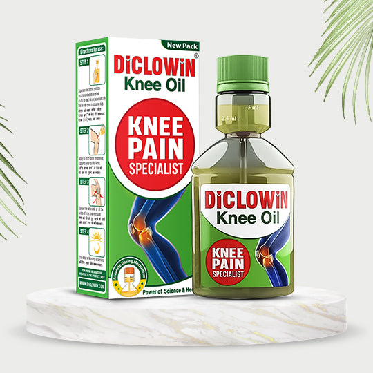 DiCLOWiN Knee Oil (60ml) | (Pack of 2) | Provides Joint, Knee, Ortho Pain & Arthritis Relief with Deep Penetrating Action for Lasting Comfort & Mobility | Blend of Science & Ayurveda | Unique Bottle, Non-Greasy Oil, Effective, Rich Aroma