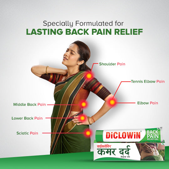 DiCLOWiN Back Pain Relief Gel (Pack of 2) | Quattro-formulation | Non-Staining, Non-Burning | Clincally Proven for Rapid Relief & Long Lasting Cooling Sensation