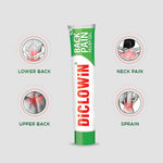 Load image into Gallery viewer, DiCLOWiN Back Pain Relief Gel (Pack of 2) | Quattro-formulation | Non-Staining, Non-Burning | Clincally Proven for Rapid Relief &amp; Long Lasting Cooling Sensation
