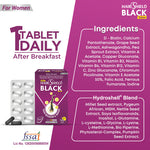 Load image into Gallery viewer, Hairshield Black Tablets for Women | 30 Days Pack | Powered with 33 Ingredients including Biotin, Ashwagandha, Millets, Grape Seed Extract | Hair Regrow &amp; Repair Formula with Keratin Cover | Free Neem Comb
