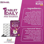 Load image into Gallery viewer, Hairshield Black Tablets for Women | 30 Days Pack | Powered with 33 Ingredients including Biotin, Ashwagandha, Millets, Grape Seed Extract | Hair Regrow &amp; Repair Formula with Keratin Cover | Free Neem Comb(Pack of 1)
