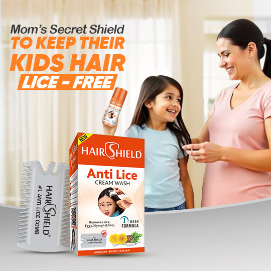 Hairshield Anti Lice Cream Wash (Pack of 6) Each Pack with New Big Lice Specialist Comb | Made with Guldaudi, Reetha & Shikakai
