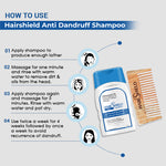 Load image into Gallery viewer, Hairshield Blue Medicated Dandruff Treatment Shampoo (110 ML) with Free Neem Comb Powerful Anti Dandruff Formula with Ketoconazole &amp; ZPTO | High Quality Neem Comb for Hair Protection
