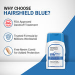 Load image into Gallery viewer, Hairshield Blue Medicated Dandruff Treatment Shampoo (110 ML) with Free Neem Comb Powerful Anti Dandruff Formula with Ketoconazole &amp; ZPTO | High Quality Neem Comb for Hair Protection
