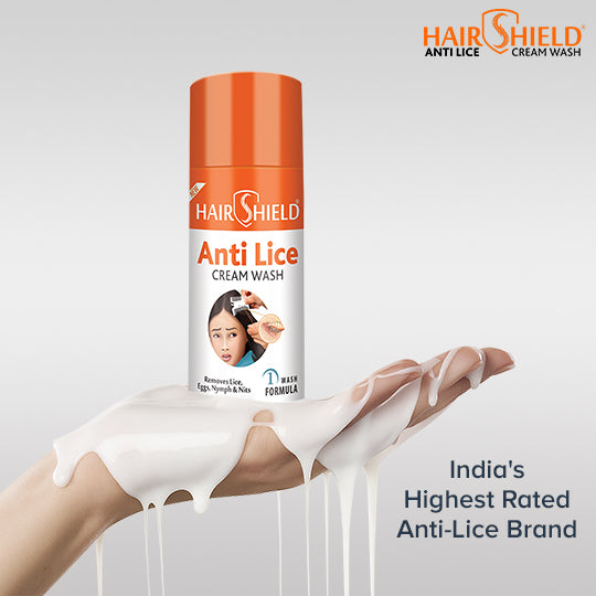 Hairshield Anti Lice Cream Wash (Pack of 6) Each Pack with New Big Lice Specialist Comb | Made with Guldaudi, Reetha & Shikakai
