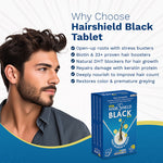 Load image into Gallery viewer, Hairshield Black Tablets for Men | 30 Days Pack | Powered with 33 Ingredients including Biotin, Ashwagandha, Millets | Hair Regrow &amp; Repair Formula with DHT Blockers | Free Neem Comb
