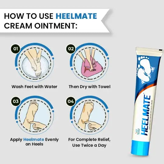 Heelmate Daily Foot Care Combo | Cracked Heel Repair Cream Pack of 1 with Ankle Length Socks (Pink) | Deep Moisture & Soothing Care for Dry Heels | Feather-Touch Socks Included