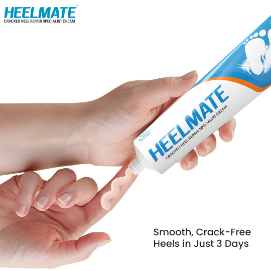 Heelmate Daily Foot Care Combo | Cracked Heel Repair Cream Pack of 1 with Ankle Length Socks (Pink) | Deep Moisture & Soothing Care for Dry Heels | Feather-Touch Socks Included
