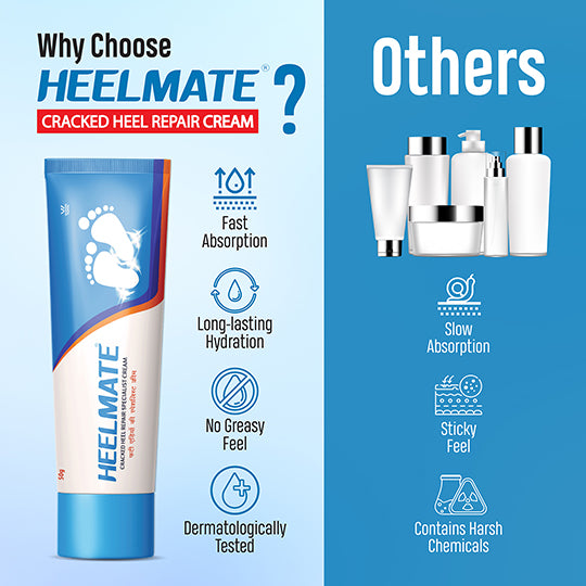 Heelmate Cracked Heel Repair (50g) (Pack Of 2) Specialist Cream Ointment | Made with AquaMagnet Technology and 8 Powerful Ingredients | 3 Days Results Guaranteed