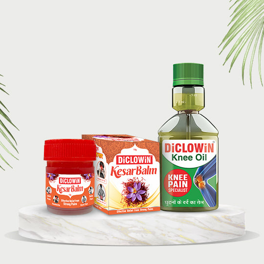 DiCLOWiN Kesar Balm &  knee oil 150ml combo