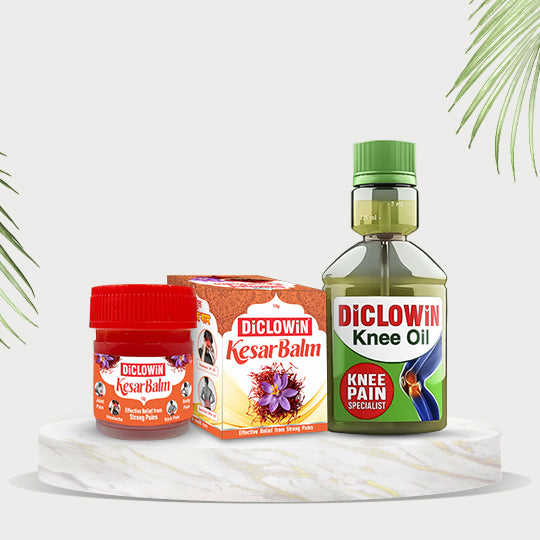 DiCLOWiN Kesar Balm &  knee oil 60ml combo