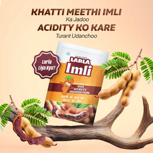 Larla Super 6 Combo Pack | Natural Digestive Powder | Quick Relief from Gas, Acidity & Indigestion | Nimbu & Imlie Flavour Each 6 x 5g Sachets | Tasty & Effective | (Pack of 2)