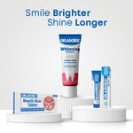 Load image into Gallery viewer, Orasore Perfect Trio Combo | Mouth Ulcer Gel 12g + Mouth Ulcer Tablets (10) with Free Pen + nHAp Whitening Toothpaste 100g
