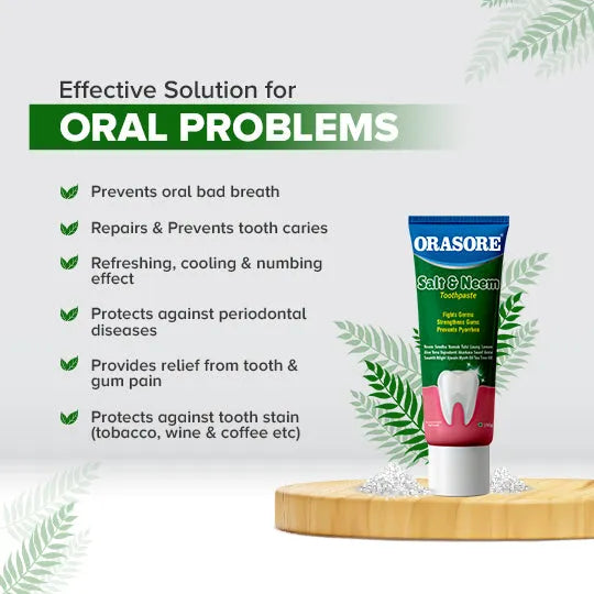 Orasore 4-in-1 Ultimate Dental Care Pack | Red Ayurvedic, Whitening, Salt &amp; Neem, 24x7 Miswak Toothpastes | Free Bamboo Toothbrush | 4 x 100g