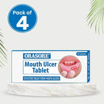 Load image into Gallery viewer, Orasore Mouth Ulcer Tablet (Pack of 4) |Contains Vitamin B2, B3, B9 and Probiotics | Provides All Round Essential Supplements to Body for Oral Ulcer Control | Free Pen Inside Every Pack
