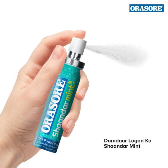 Salt & Neem Mint Freshening Combo | Orasore Salt & Neem Toothpaste 100g with Free Bamboo Toothbrush & Instant Mouth Freshener Spray 15g| Mint Cool Breath Freshener with Zero Calories
