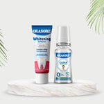 Load image into Gallery viewer, Orasore Whitening Duo | nHAp Toothpaste 100g &amp; Clear Mouthwash 100ml | Peroxide-Free | Refreshing, Reduces Sensitivity &amp; Whitens Teeth | No Color &amp; No Alcohol | Free Bamboo Toothbrush
