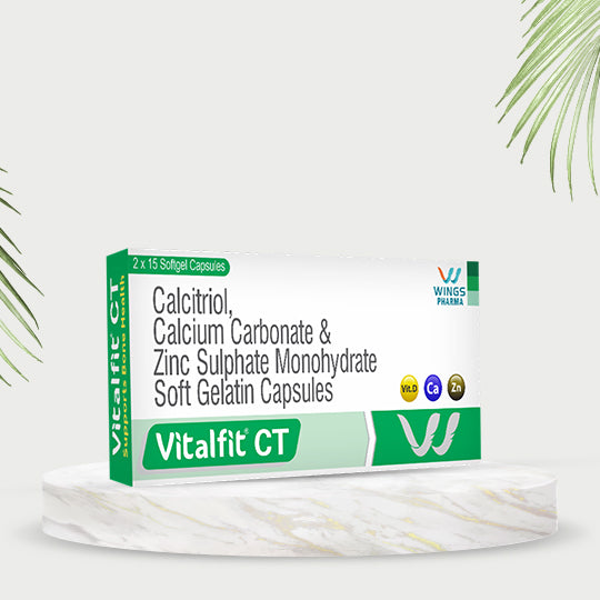 Vitalfit CT Calcium Carbonate Zinc Vitamin D Softgels | Multimineral Support for Cardiac, Bone & Heart Health | For Men and Women